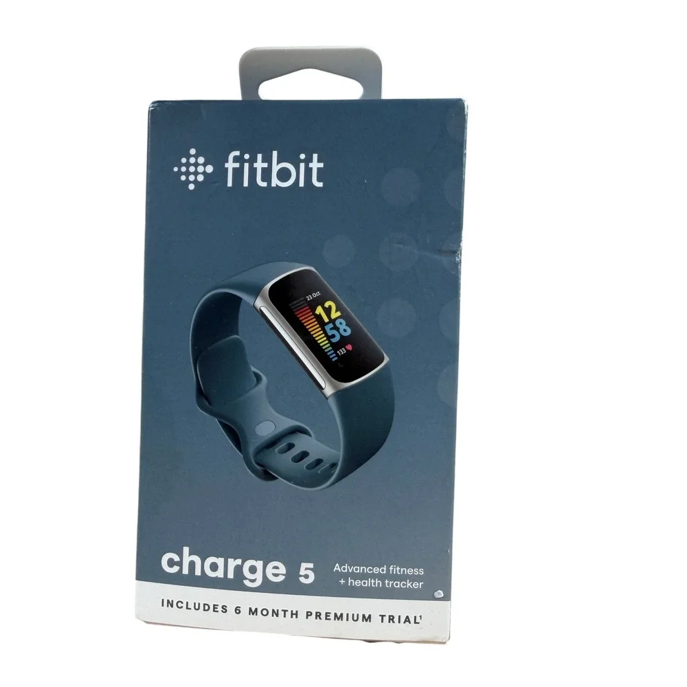 Fitbit Charge 5 Advanced Fitness Health Tracker Steel Blue Platinum FB421 Works